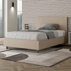 Letto Una Piazza e Mezzo 120x200 cm con Testata in Similpelle Made in Italy - Pallone