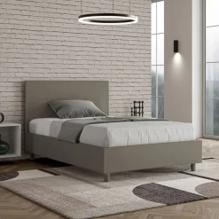 Letto Una Piazza e Mezzo 120x200 cm con Testata in Similpelle Made in Italy - Pallone