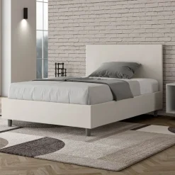 Letto Una Piazza e Mezzo 120x200 cm con Testata in Similpelle Made in Italy - Pallone