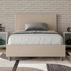 Letto Una Piazza e Mezzo 120x200 cm con Testata in Similpelle Made in Italy - Pallone