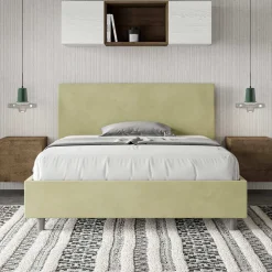 Letto Una Piazza e Mezzo 140x200 cm con Testata in Microfibra Made in Italy - Pallone