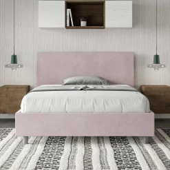 Letto Una Piazza e Mezzo 140x200 cm con Testata in Microfibra Made in Italy - Pallone