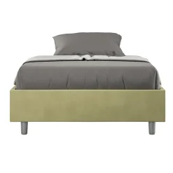 Letto Una Piazza e Mezzo 120x200 cm Rivestito in Microfibra Made in Italy - Atleta