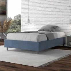 Letto Una Piazza e Mezzo 120x200 cm Rivestito in Microfibra Made in Italy - Atleta