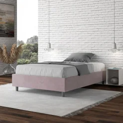 Letto Una Piazza e Mezzo 120x200 cm Rivestito in Microfibra Made in Italy - Atleta