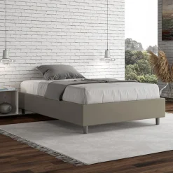 Letto Una Piazza e Mezzo 120x200 cm Rivestito in Similpelle Made in Italy - Atleta