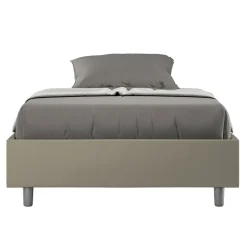 Letto Una Piazza e Mezzo 120x200 cm Rivestito in Similpelle Made in Italy - Atleta