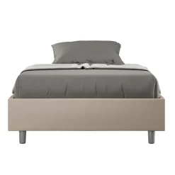 Letto Una Piazza e Mezzo 120x200 cm Rivestito in Similpelle Made in Italy - Atleta
