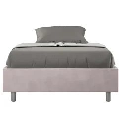 Letto Una Piazza e Mezzo 140x200 cm Rivestito in Microfibra Made in Italy - Atleta