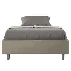 Letto Una Piazza e Mezzo 140x200 cm Rivestito in Similpelle Made in Italy - Atleta