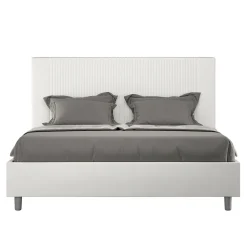 Letto 160x200 cm con Testata Decorata con Linee Verticali Made in Italy - Pattini