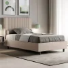 Letto 120x200 cm con Testata Decorata con Linee Verticali Made in Italy - Pattini