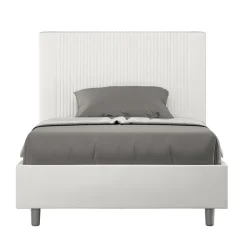 Letto 120x200 cm con Testata Decorata con Linee Verticali Made in Italy - Pattini