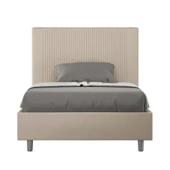 Letto 120x200 cm con Testata Decorata con Linee Verticali Made in Italy - Pattini