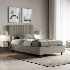 Letto 120x200 cm con Testata Decorata con Linee Verticali Made in Italy - Pattini