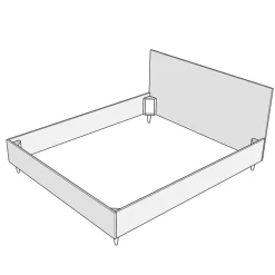 Letto 140x200 cm con Testata Decorata con Linee Verticali Made in Italy - Pattini