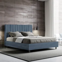 Letto 160x200 cm Microfibra con Linee Verticali Simmetriche Made in Italy - Guanto
