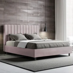 Letto 160x200 cm Microfibra con Linee Verticali Simmetriche Made in Italy - Guanto