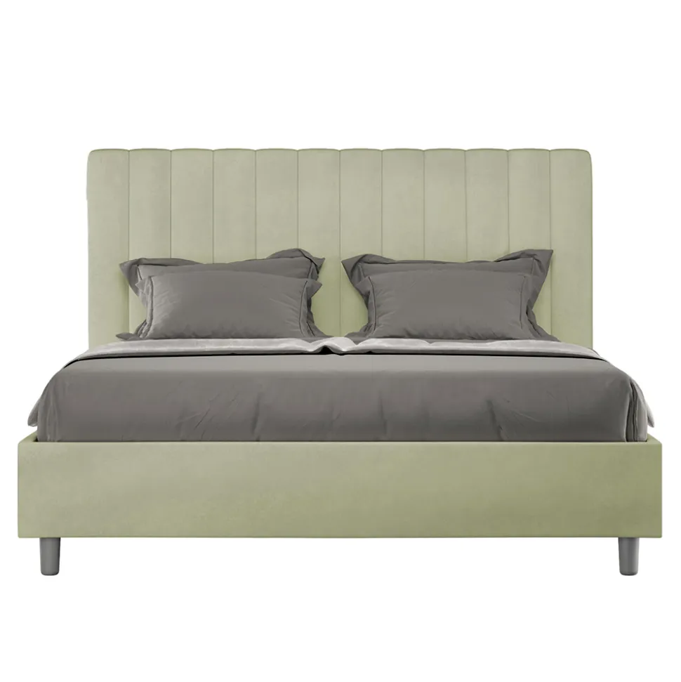 Letto 160x200 cm Microfibra con Linee Verticali Simmetriche Made in Italy - Guanto