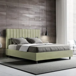 Letto 160x200 cm Microfibra con Linee Verticali Simmetriche Made in Italy - Guanto