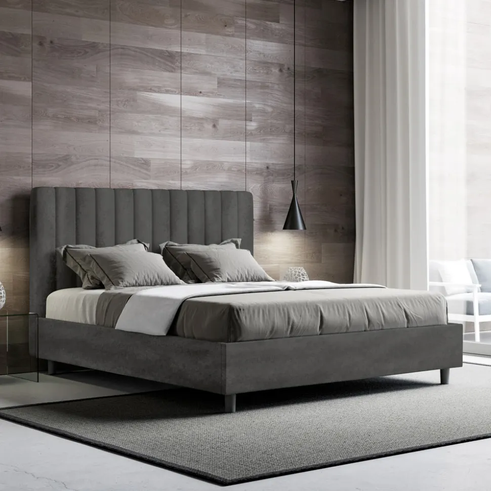 Letto 140x200 cm Microfibra con Linee Verticali Simmetriche Made in Italy - Guanto