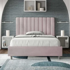 Letto 140x200 cm Microfibra con Linee Verticali Simmetriche Made in Italy - Guanto
