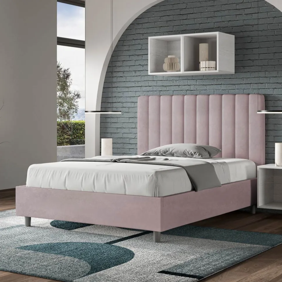 Letto 140x200 cm Microfibra con Linee Verticali Simmetriche Made in Italy - Guanto