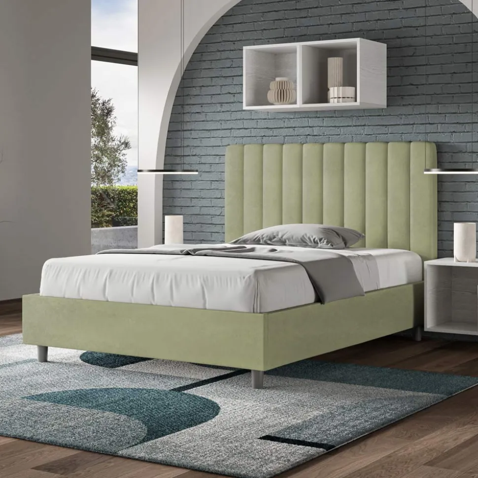 Letto 140x200 cm Microfibra con Linee Verticali Simmetriche Made in Italy - Guanto