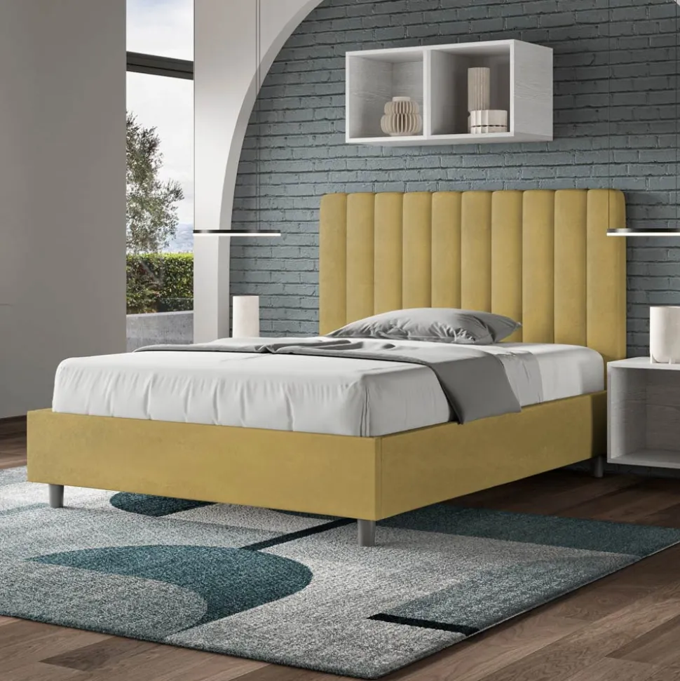 Letto 140x200 cm Microfibra con Linee Verticali Simmetriche Made in Italy - Guanto