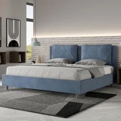 Letto 200x200 cm Testata con Cuscinatura in Microfibra Made in Italy - Olimpiadi