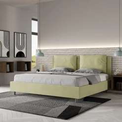Letto 200x200 cm Testata con Cuscinatura in Microfibra Made in Italy - Olimpiadi