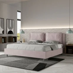 Letto 190x200 cm Testata con Cuscinatura in Microfibra Made in Italy - Olimpiadi