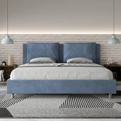 Letto 190x200 cm Testata con Cuscinatura in Microfibra Made in Italy - Olimpiadi