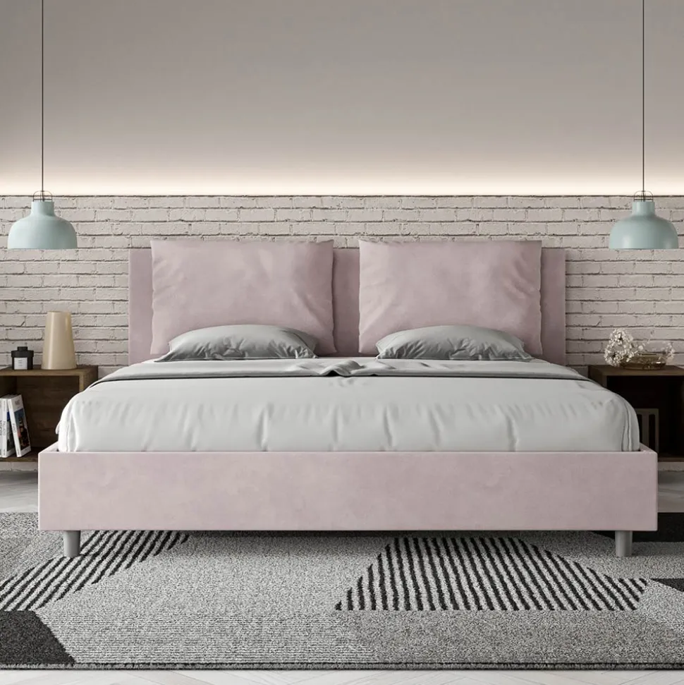 Letto 190x200 cm Testata con Cuscinatura in Microfibra Made in Italy - Olimpiadi