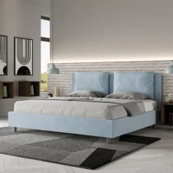 Letto 190x200 cm Testata con Cuscinatura in Microfibra Made in Italy - Olimpiadi