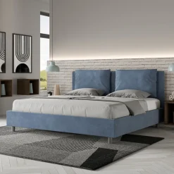 Letto 190x200 cm Testata con Cuscinatura in Microfibra Made in Italy - Olimpiadi