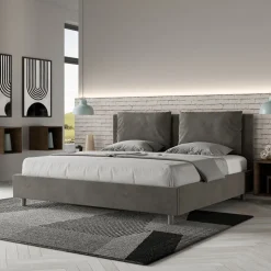Letto 190x200 cm Testata con Cuscinatura in Microfibra Made in Italy - Olimpiadi