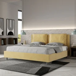 Letto 180x200 cm Testata con Cuscinatura in Microfibra Made in Italy - Olimpiadi