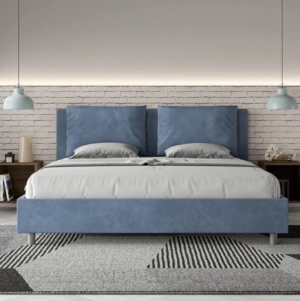 Letto 180x200 cm Testata con Cuscinatura in Microfibra Made in Italy - Olimpiadi