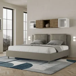Letto 180x200 cm Testata con Cuscinatura in Similpelle Made in Italy - Olimpiadi