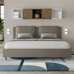 Letto 180x200 cm Testata con Cuscinatura in Similpelle Made in Italy - Olimpiadi
