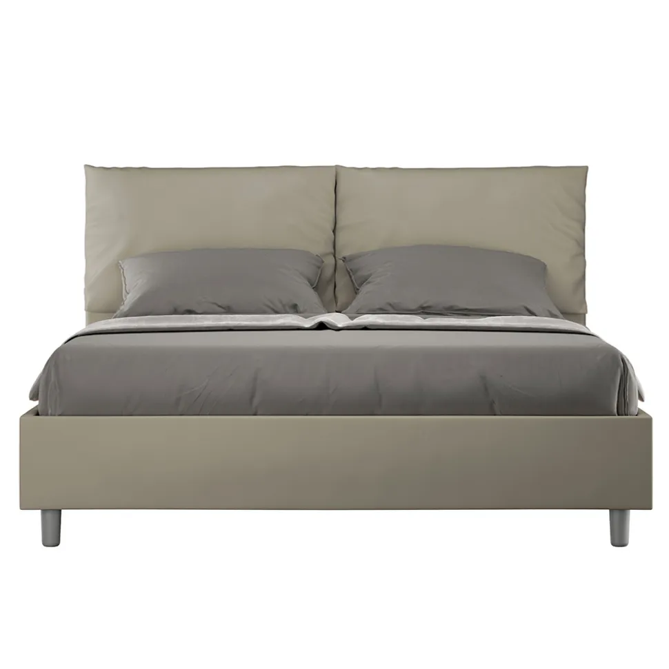 Letto 160x200 cm Testata con Cuscinatura in Similpelle Made in Italy - Olimpiadi