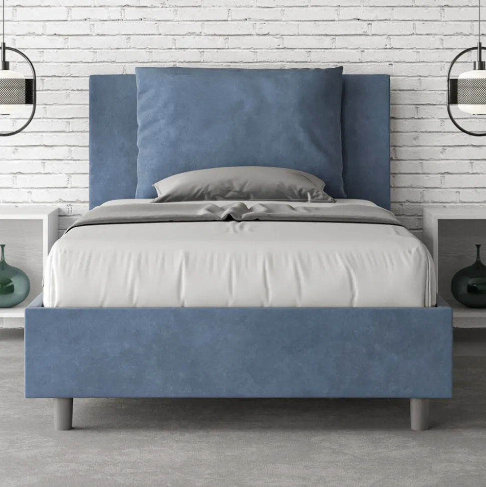 Letto 120x200 cm Testata con Cuscinatura in Microfibra Made in Italy - Olimpiadi