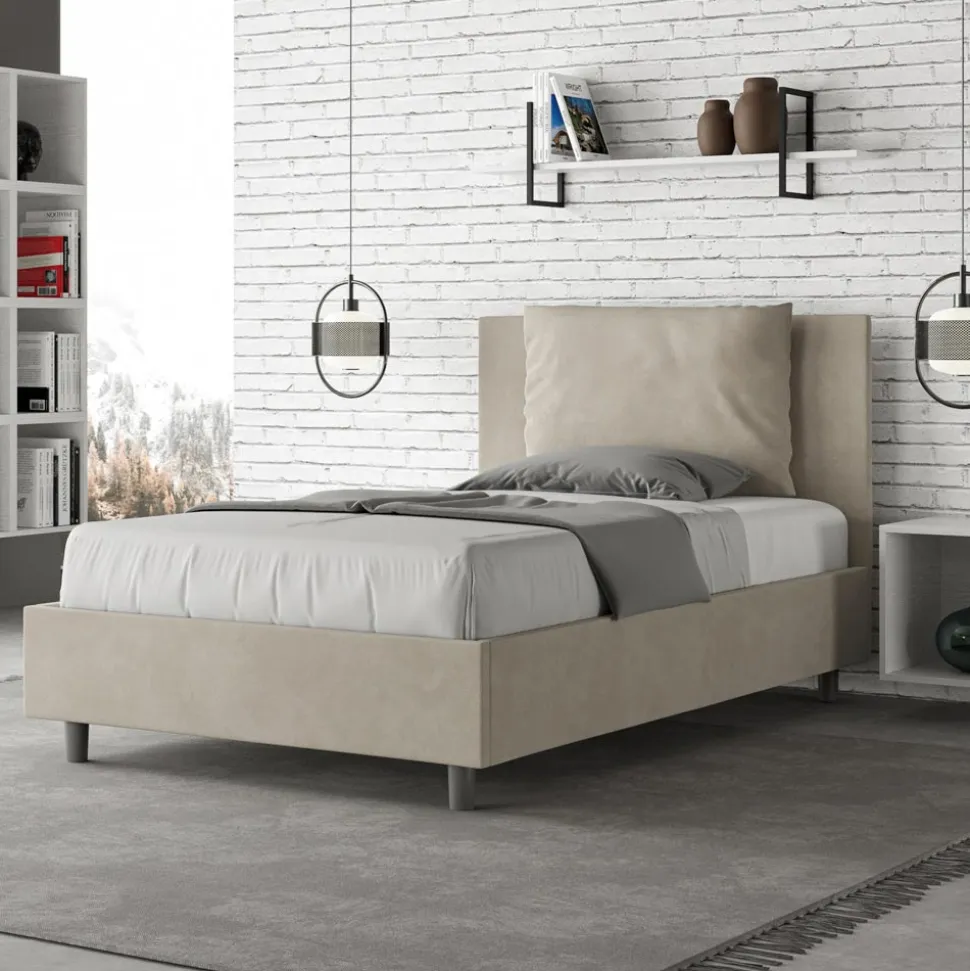 Letto 120x200 cm Testata con Cuscinatura in Microfibra Made in Italy - Olimpiadi