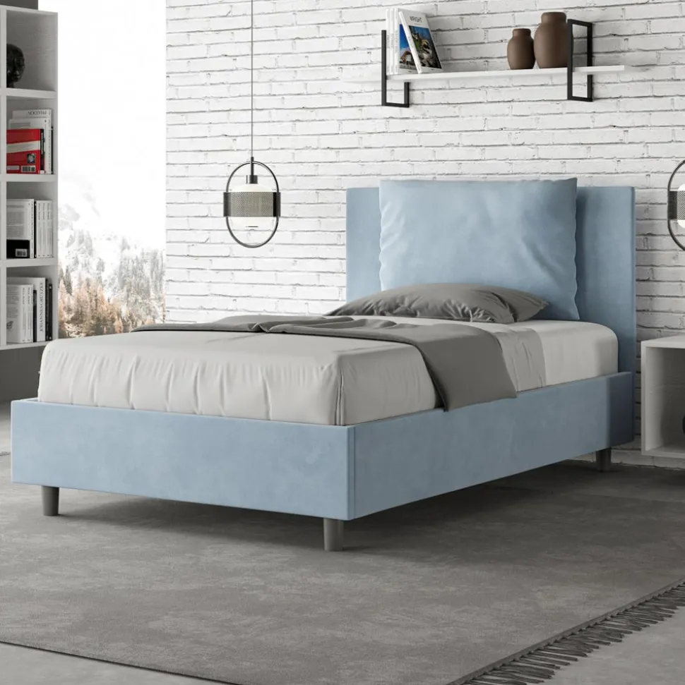 Letto 120x200 cm Testata con Cuscinatura in Microfibra Made in Italy - Olimpiadi