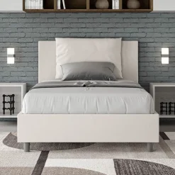 Letto 120x200 cm Testata con Cuscinatura in Similpelle Made in Italy - Olimpiadi