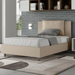 Letto 120x200 cm Testata con Cuscinatura in Similpelle Made in Italy - Olimpiadi