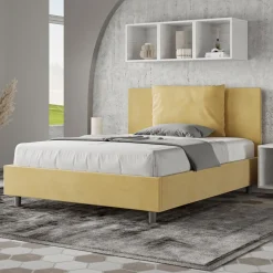 Letto 140x200 cm Testata con Cuscinatura in Microfibra Made in Italy - Pallone