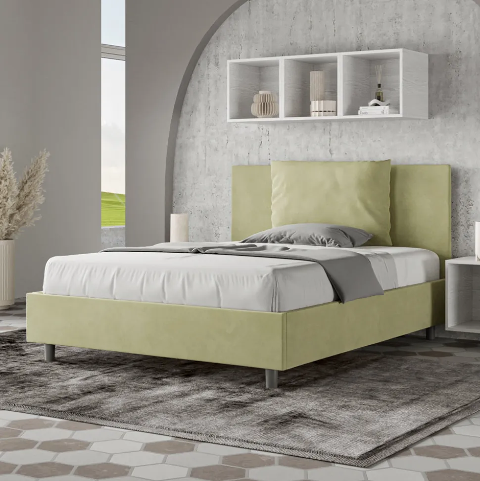 Letto 140x200 cm Testata con Cuscinatura in Microfibra Made in Italy - Pallone