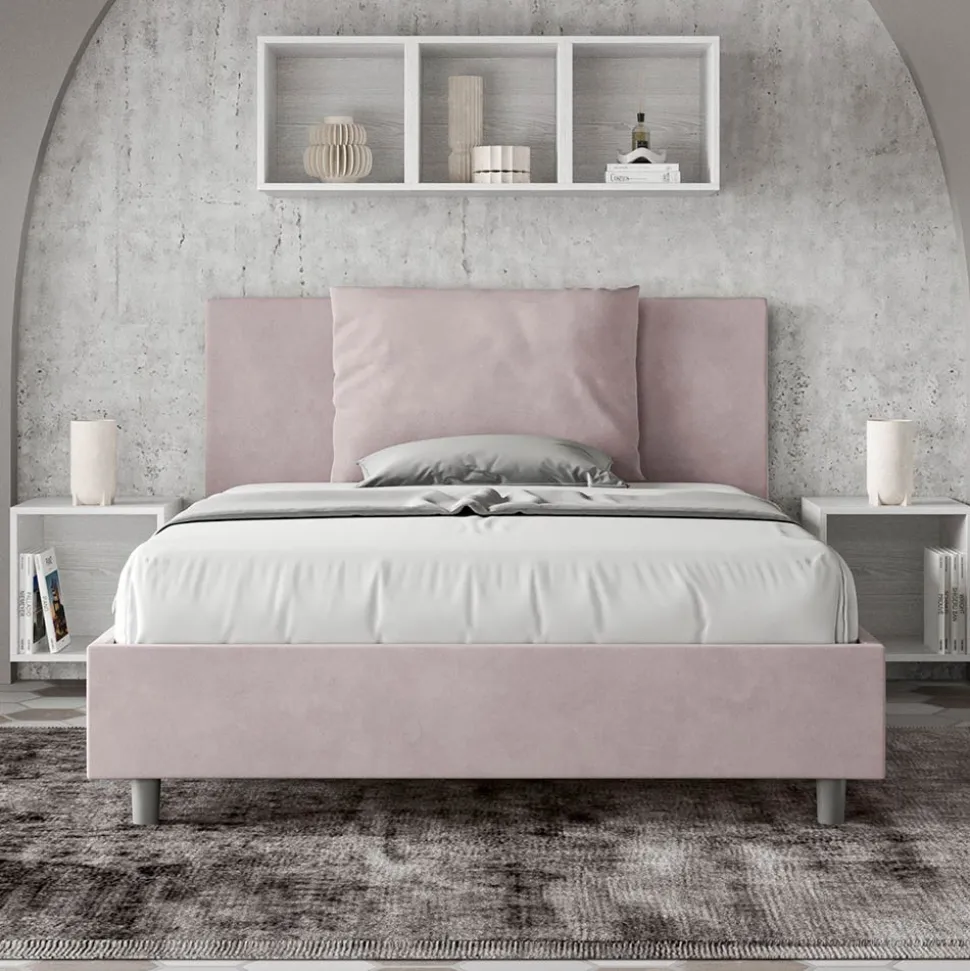 Letto 140x200 cm Testata con Cuscinatura in Microfibra Made in Italy - Pallone
